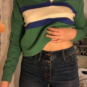 High rise button fly skinny jeans